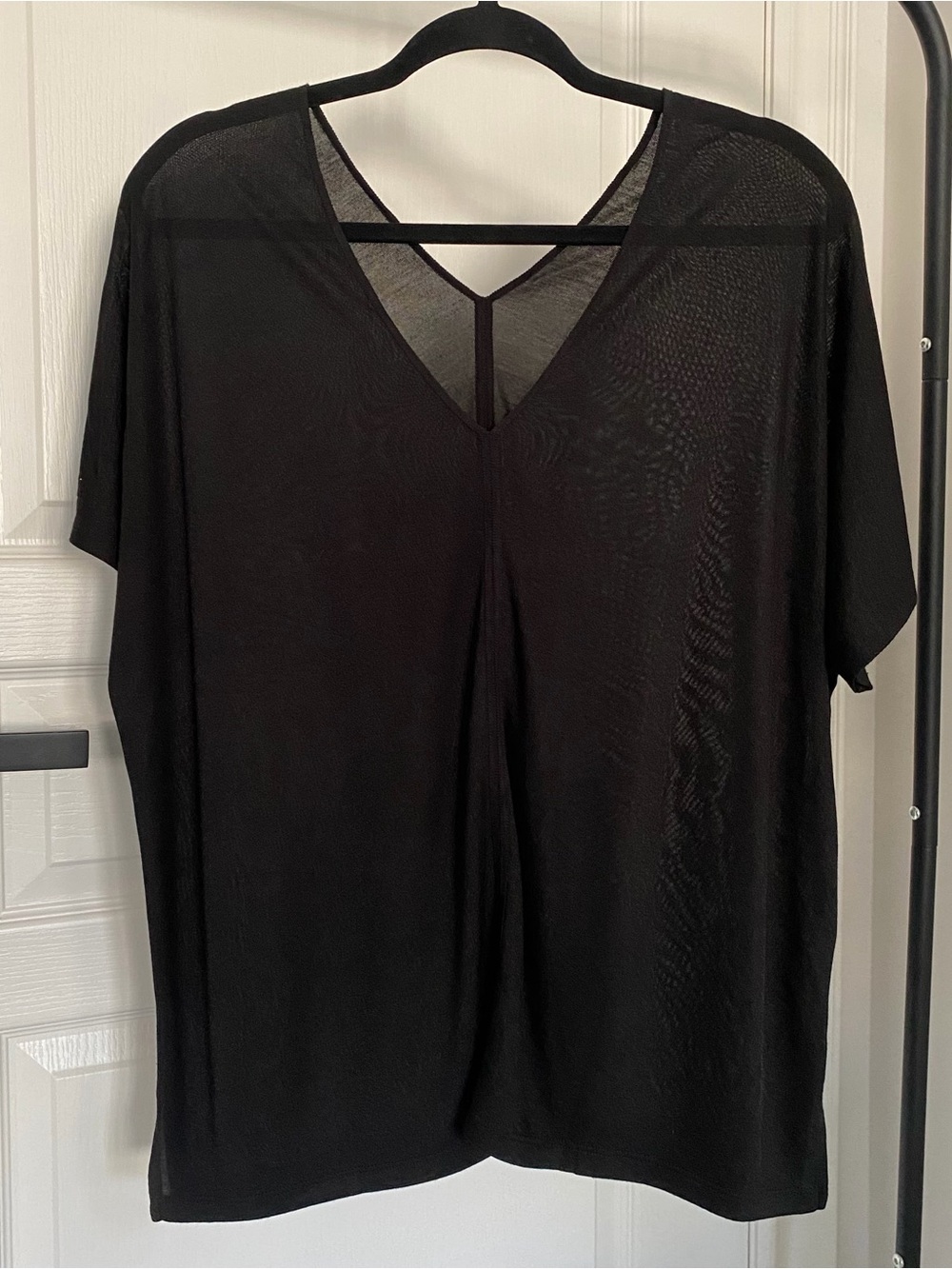 Vince Sheer V-Neck T-Shirt w/ Back Strap